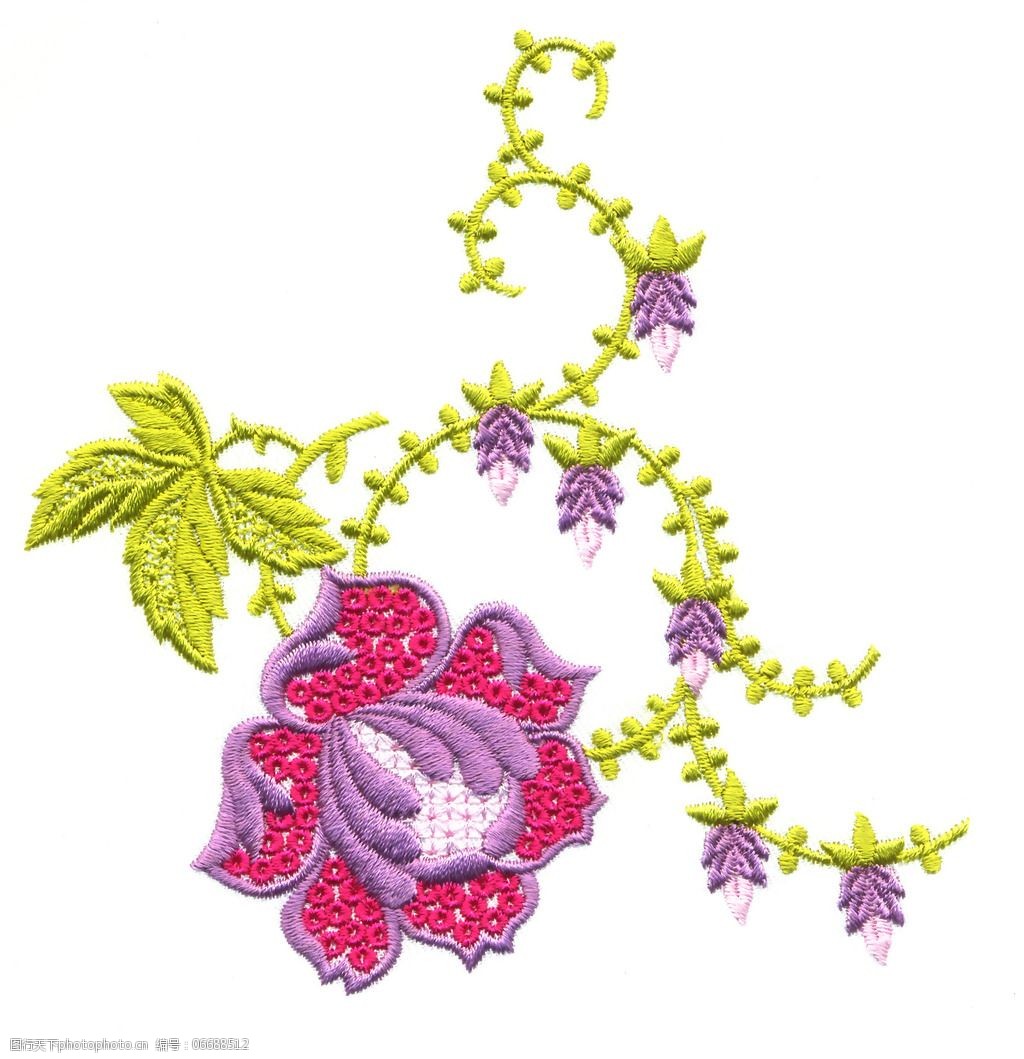 繡花花紋與植物藤蔓之美 免費(fèi)素材盡在圖行天下